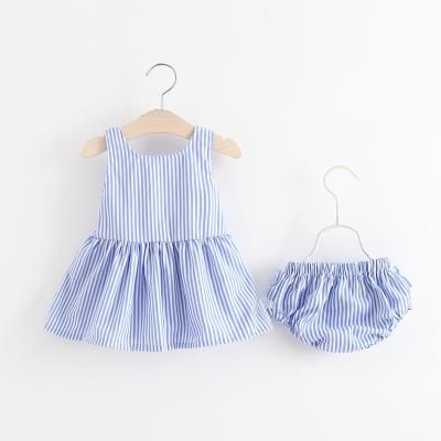 Two sets of girl baby bow strap skirt and shorts