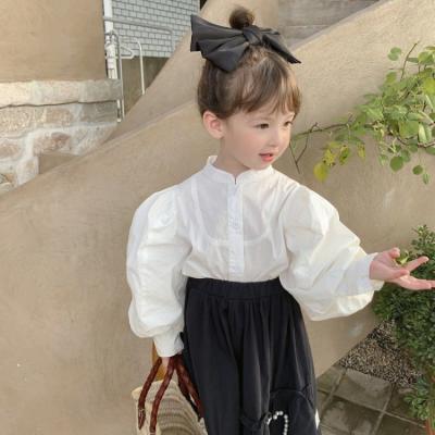 Girls spring Shirt 2022 New girls baby Western style Bubble sleeve shirt Children's fall French long sleeve shirt