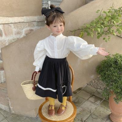 Girls spring Shirt 2022 New girls baby Western style Bubble sleeve shirt Children's fall French long sleeve shirt