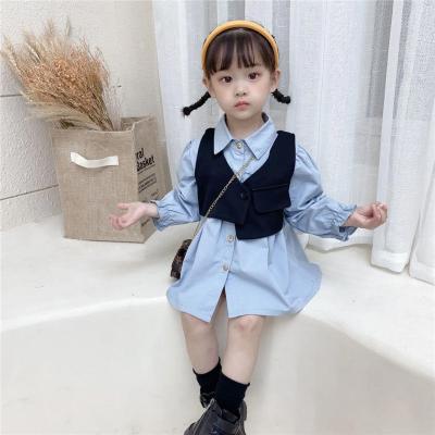 Girl pure cotton foreign style princess style leisure suit 2022 Spring and Autumn suit little girl temperament vest baby