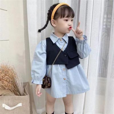 Girl pure cotton foreign style princess style leisure suit 2022 Spring and Autumn suit little girl temperament vest baby