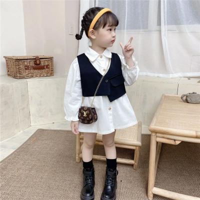 Girl pure cotton foreign style princess style leisure suit 2022 Spring and Autumn suit little girl temperament vest baby