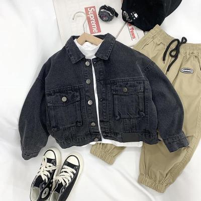 Children's cowboy jacket 2022 Spring and Autumn new boys simple wind casual jacket girls versatile fashionable jacket ti